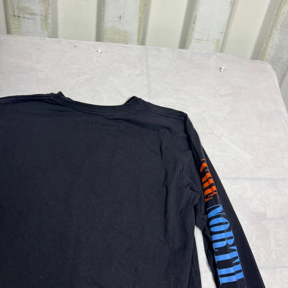 The North Face Mens T-Shirt Black Long Sleeve Everyday Comfort Graphic Tee Large